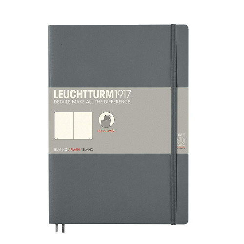 CAIET B5 VELIN COP. FLEXIBILA ANTRACIT LEUCHTTURM