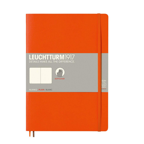 CAIET B5 VELIN COP. FLEXIBILA PORTOCALIU LEUCHTTURM