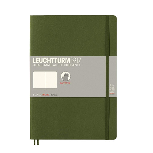 CAIET B5 VELIN COP. FLEXIBILA VERDE ARMY LEUCHTTURM