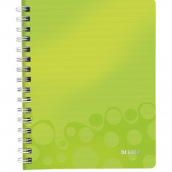 CAIET BIROU SPIRA A5 AR VERDE METALIZAT WOW LEITZ