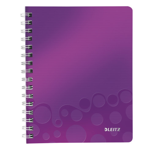 CAIET BIROU SPIRA A5 DR MOV METALIZAT WOW LEITZ