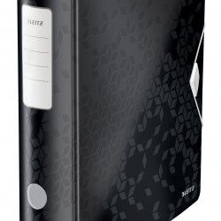 BIBLIORAFT PLASTIFIAT 7.5CM 180GRADE NEGRU ACTIVE WOW LEITZ