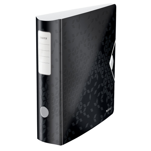 BIBLIORAFT PLASTIFIAT 7.5CM 180GRADE NEGRU ACTIVE WOW LEITZ