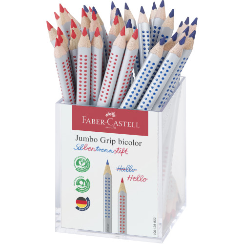 CREION COLORAT BICOLOR ROSU/ALBASTRU CUTIE PLASTIC 36 BUC FABER