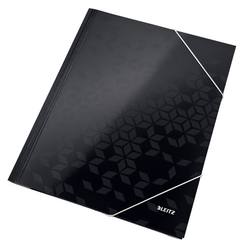 MAPA CARTON CU ELASTIC NEGRU WOW LEITZ