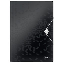 MAPA PLASTIC CU ELASTIC NEGRU WOW LEITZ