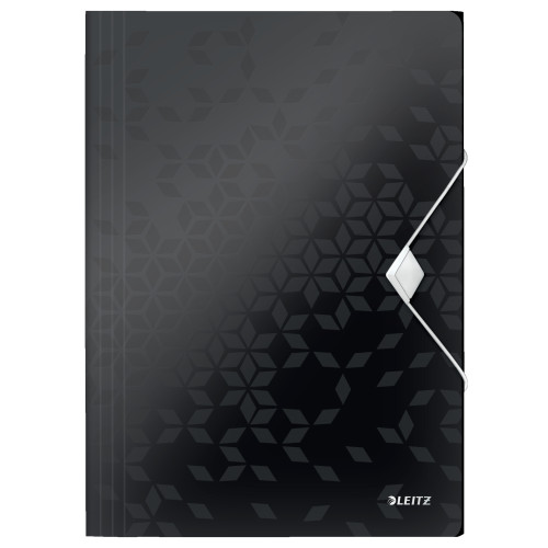 MAPA PLASTIC CU ELASTIC NEGRU WOW LEITZ