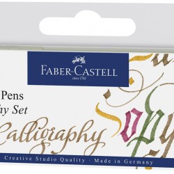 PITT ARTIST PEN CALIGRAFIC SET 4 BUC COLOR FABER-CASTELL