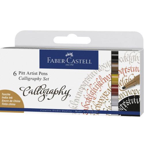 PITT ARTIST PEN SET CALIGRAFIC 6 BUC FABER-CASTELL