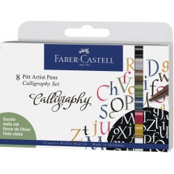 PITT ARTIST PEN SET CALIGRAFIC 8 BUC FABER-CASTELL