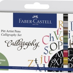 PITT ARTIST PEN SET CALIGRAFIC 8 BUC FABER-CASTELL
