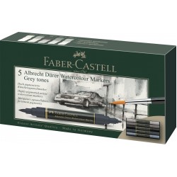 SET 5 MARKERE SOLUBILE TONURI DE GRI A.DURER FABER-CASTELL