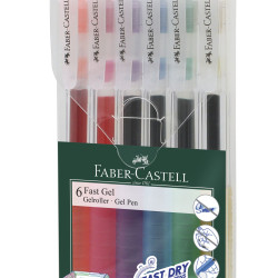 SET 6 BUC PIX CU GEL 0.7MM FAST GEL FABER-CASTELL