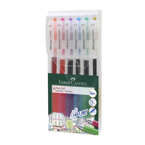 SET 6 BUC PIX CU GEL 0.7MM FAST GEL FABER-CASTELL
