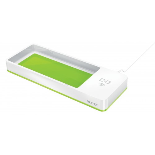 SUPORT BIROU CU INCARCATOR INDUCTIE VERDE METALIZ/ALB WOW LEITZ