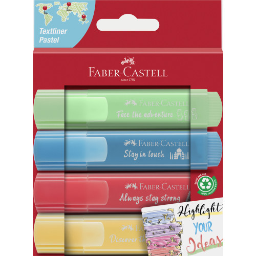 TEXTMARKER SET 4 PASTEL CUTIE CARTON FABER-CASTELL