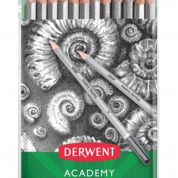 BLISTER 12 BUC CREIOANE GRAFIT 5H-6B DERWENT ACADEMY