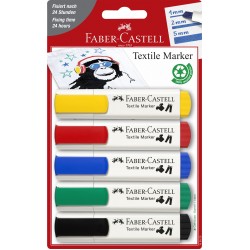 BLISTER 5 MARKERE TEXTILE STANDARD FABER-CASTELL