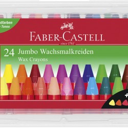 CREIOANE CERATE 24 CULORI JUMBO CUTIE PLASTIC FABER-CASTELL