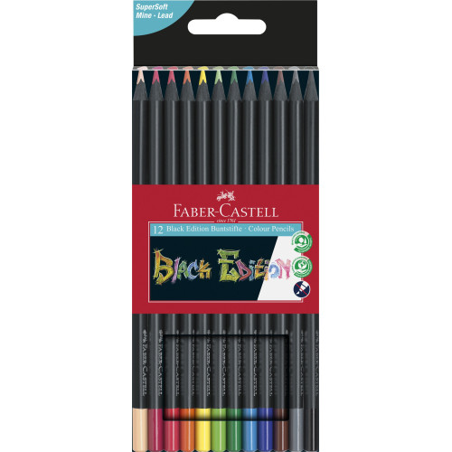 CREIOANE COLORATE 12 CULORI BLACK EDITION FABER-CASTELL