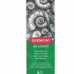 SET 6 BUC CREIOANE GRAFIT 3B-2H CUTIE METALÂ DERWENT ACADEMY