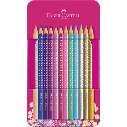 SET CADOU 12 CREIOANE COLORATE SPARKLE FABER-CASTELL