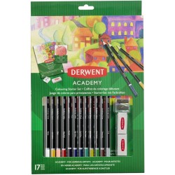 SET CREIOANE COLORATE 17 CULORI PT INCEPATORI DERWENT ACADEMY