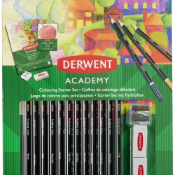 SET CREIOANE COLORATE 17 CULORI PT INCEPATORI DERWENT ACADEMY