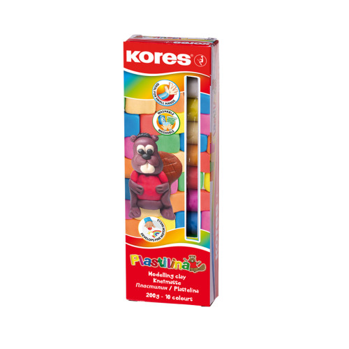 PLASTILINA 10 CULORI 200G KORES