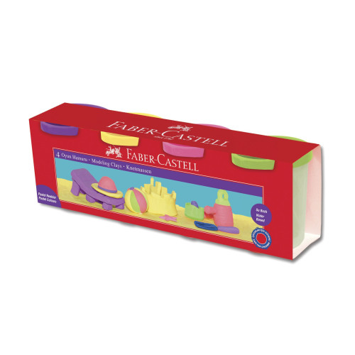 PLASTILINA 4*130G CULORI PASTEL FABER-CASTELL