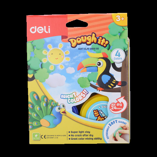 PLASTILINA SOFT LIGHT 4 BORCANE* 15G DELI