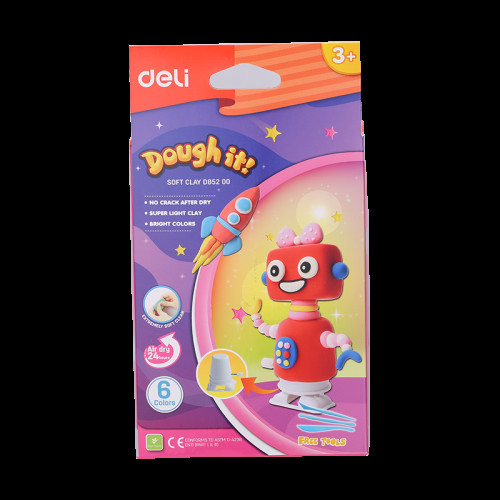 PLASTILINA SOFT LIGHT ROBOT 6  CULORI DELI