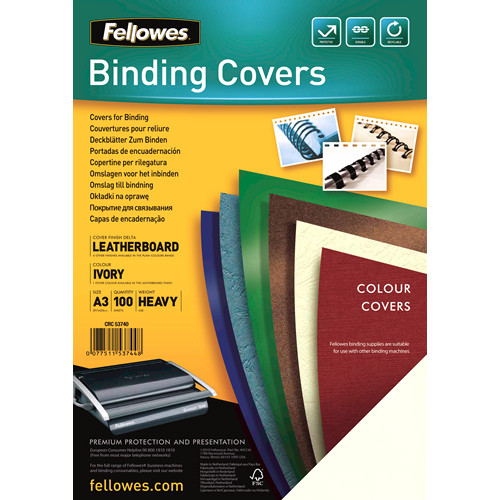 COPERTI CARTON A3 CREM 100/TOP FELLOWES