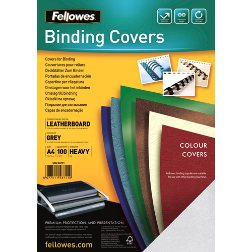 COPERTI CARTON A4 GRI 100/TOP FELLOWES