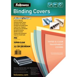COPERTI PLASTIC A3 200 MICRONI TRANSPARENTE 100/TOP FELLOWES
