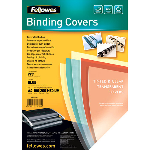 COPERTI PLASTIC A4 200 MICRONI ALBASTRE 100/TOP FELLOWES
