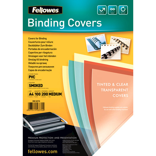COPERTI PLASTIC A4 200 MICRONI FUMURII 100/TOP FELLOWES