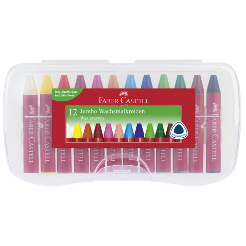 CREIOANE CERATE 12 CULORI JUMBO CUTIE PLASTIC FABER-CASTELL