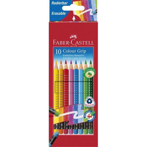 CREIOANE COLORATE 10 CULORI CU GUMA GRIP 2001 FABER-CASTELL
