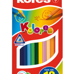CREIOANE COLORATE 12 CULORI + ASCUTITOARE TRIUNGHIULARE KORES