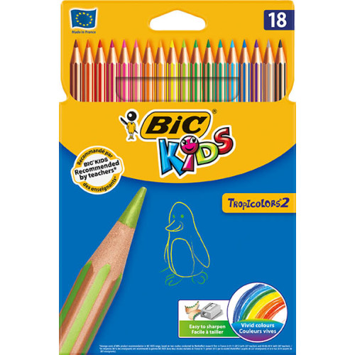 CREIOANE COLORATE 18 CULORI TROPICOLORS BIC
