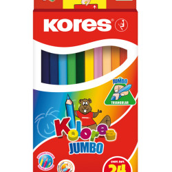 CREIOANE COLORATE 24 CULORI + ASCUTIT. TRIUNGHIULARE JUMBO KORES