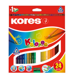 CREIOANE COLORATE 24 CULORI + ASCUTITOARE TRIUNGHIULARE KORES