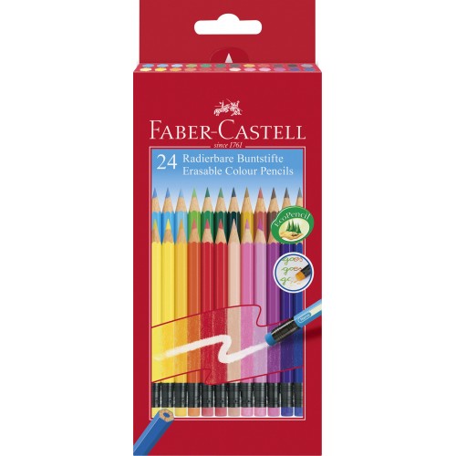 CREIOANE COLORATE 24 CULORI CU GUMA ECO FABER-CASTELL