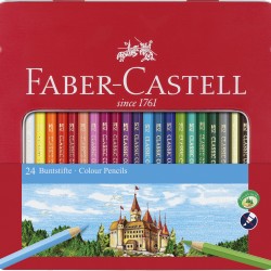 CREIOANE COLORATE 24 CULORI CUTIE METAL-2 FABER-CASTELL
