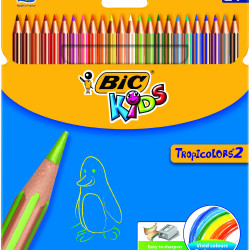 CREIOANE COLORATE 24 CULORI TROPICOLORS BIC