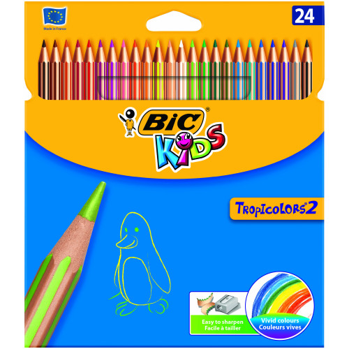 CREIOANE COLORATE 24 CULORI TROPICOLORS BIC