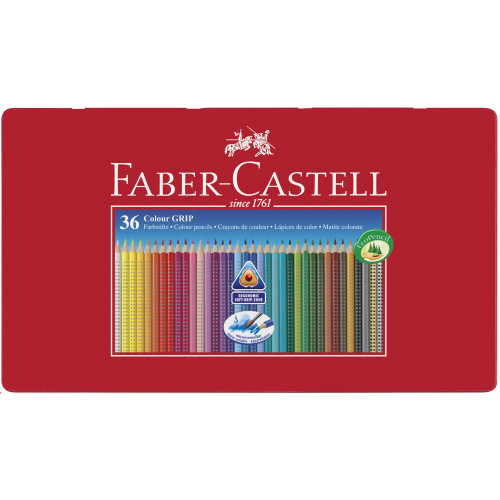 CREIOANE COLORATE 36 CULORI CUTIE METAL GRIP 2001 FABER-CASTELL