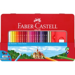 CREIOANE COLORATE 48 CULORI + 4 ACCESORII CUTIE METAL FABER-CAST