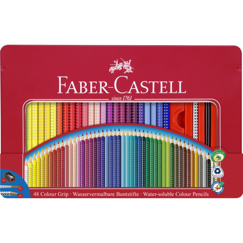 CREIOANE COLORATE 48 CULORI CUTIE METAL GRIP 2001 FABER-CASTELL
